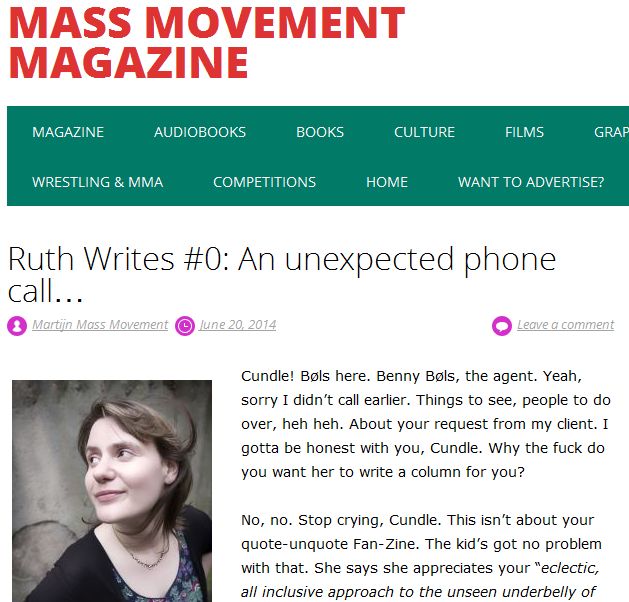 Mass Movement - Ruth Writes #0: An unexpected phone call...