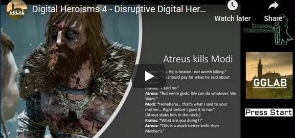 A screenshot of the display image for the video recording of Disruptive Digital Heroes at the Digital Heroisms Conference.